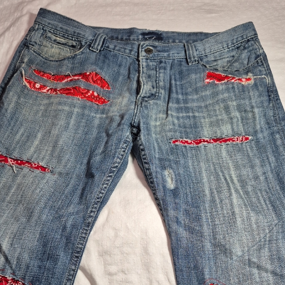Polo Ralph Lauren Blue Boyfriend Jeans with Red Accents - Picture 3 of 16